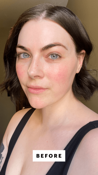 DallAsen before using the Ilia Super Serum Skin Tint SPF 40