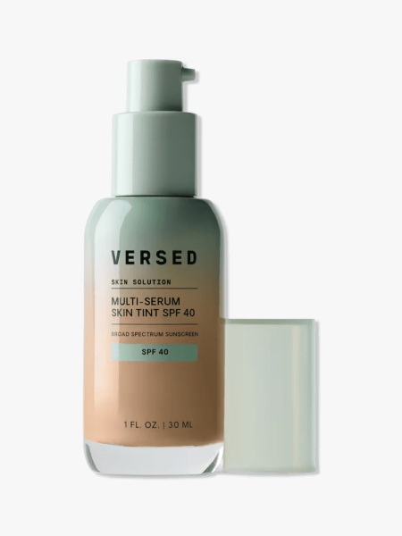 Versed Skin Solution Multi-Serum Skin Tint SPF 40 in branded component on a light gray background